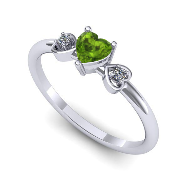 Inel din aur alb cu peridot