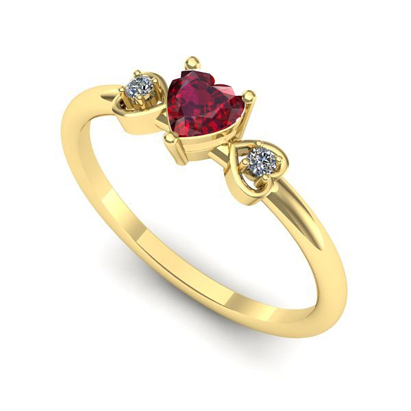 Inel de logodna din aur galben cu rubin