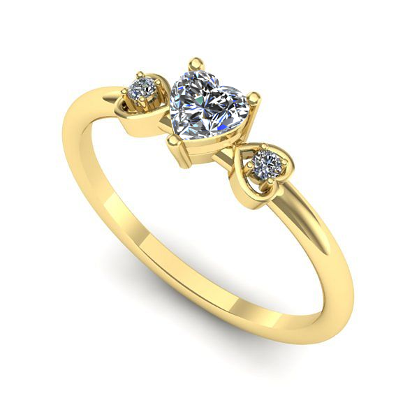 Inel din aur galben cu safir alb