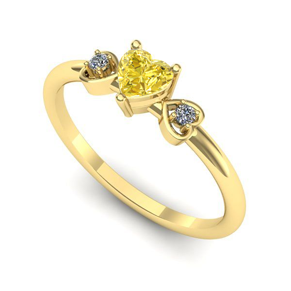 Inel logodna din aur galben cu safir galben