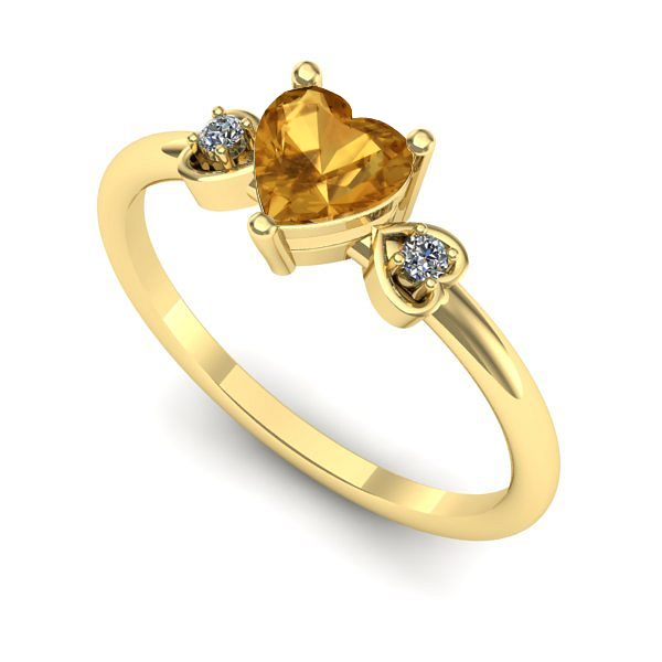 Inel de logodna din aur galben cu citrin