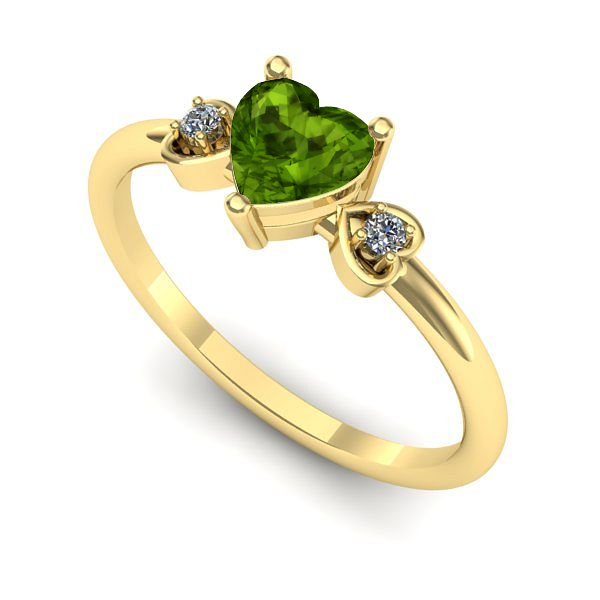 Inel din aur galben cu peridot