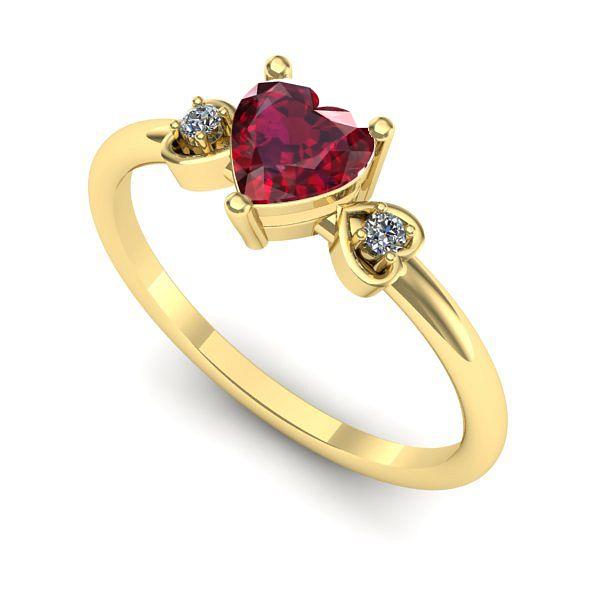 Inel de logodna din aur galben cu rubin