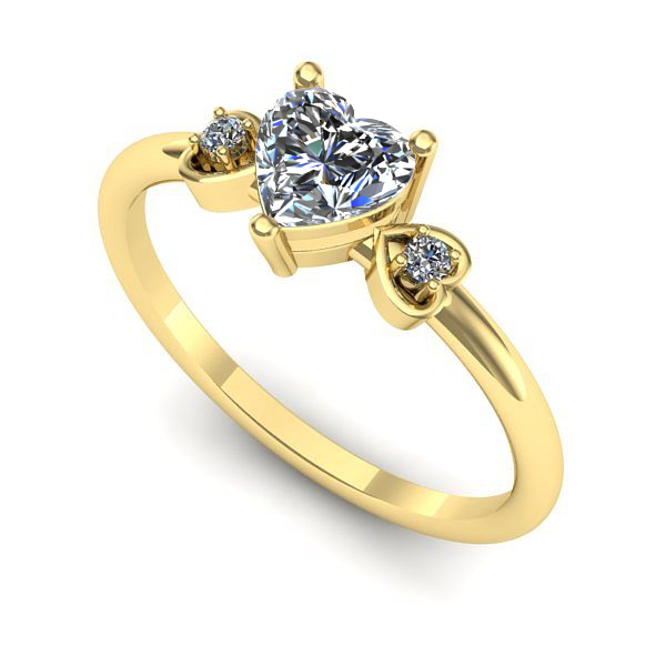 Inel de logodna din aur galben cu safir alb