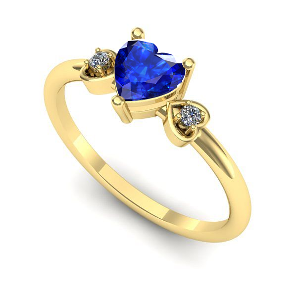 Inel din aur galben cu safir