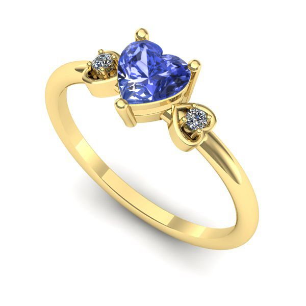Inel de logodna din aur galben cu tanzanit