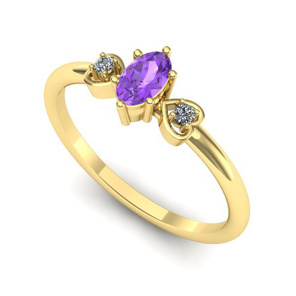 Inel din aur galben cu ametist