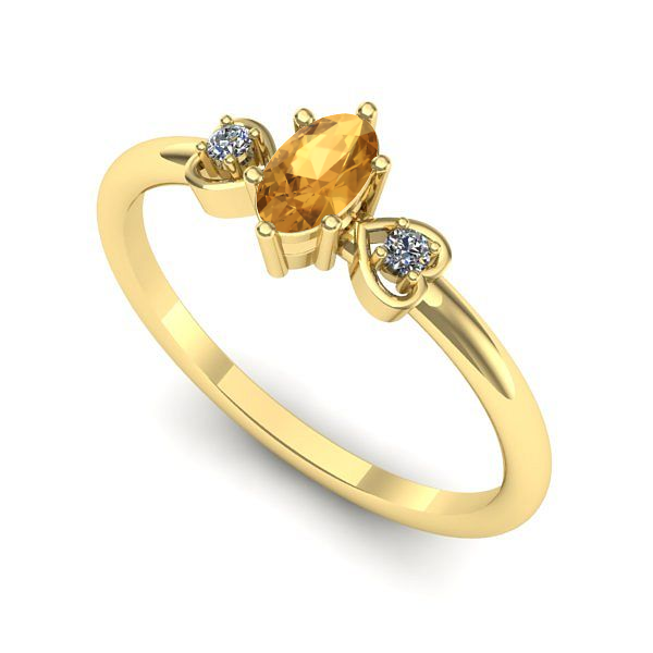 Inel de logodna din aur galben cu citrin