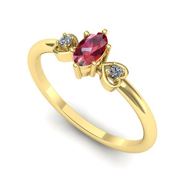 Inel de logodna din aur galben cu rubin