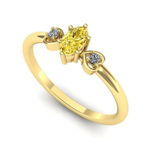 Inel de logodna din aur galben cu safir galben