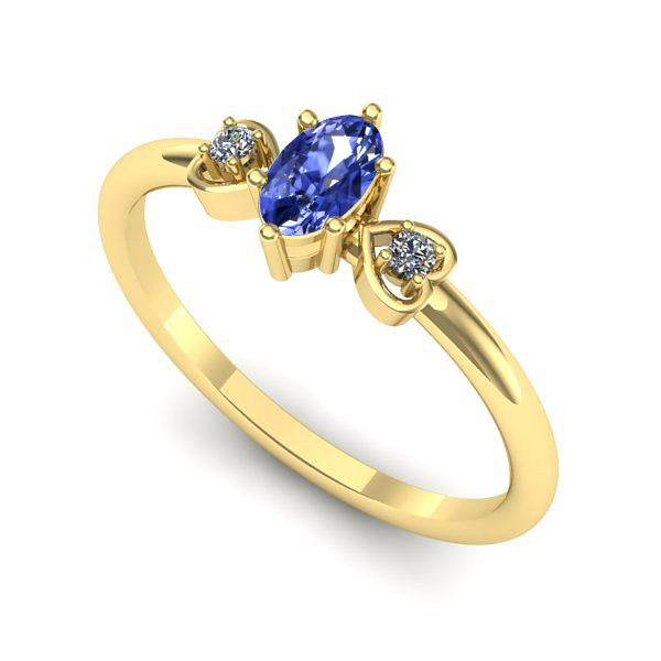 Inel din aur galben cu tanzanit