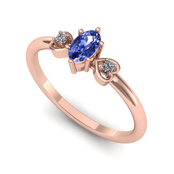 Inel de logodna din aur roz cu tanzanit