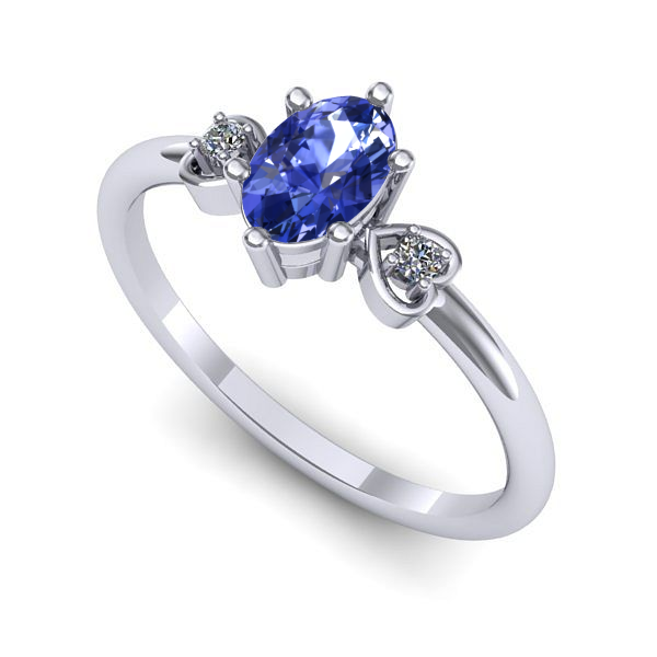 Inel de logodna din aur alb cu tanzanit