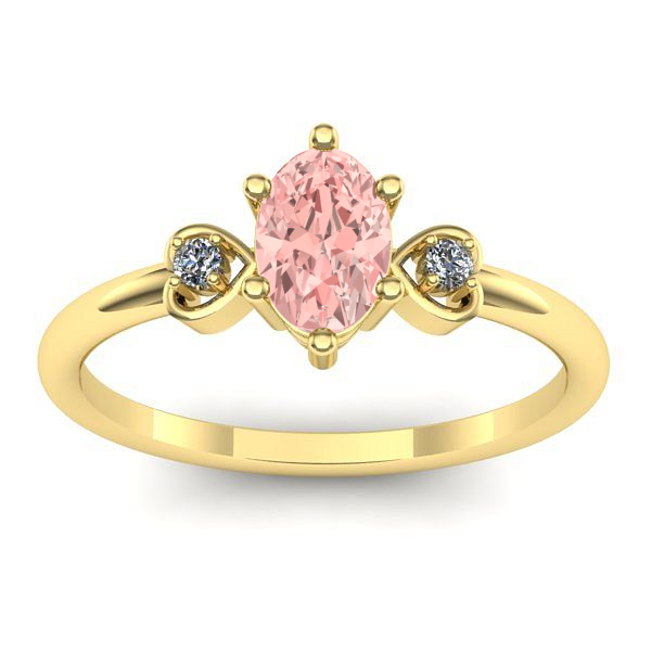Inel logodna cu diamant de laborator roz oval