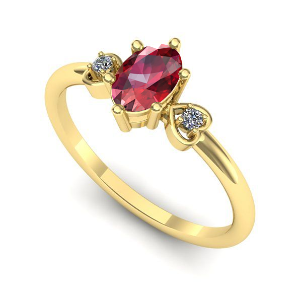 Inel din aur galben cu rubin