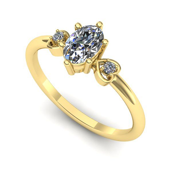 Inel logodna din aur galben cu safir alb