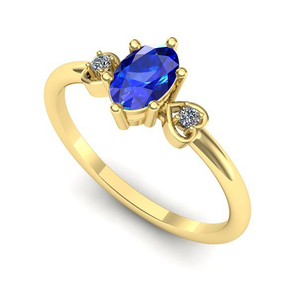 Inel din aur galben cu safir