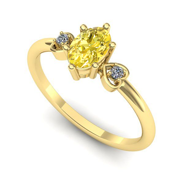 Inel logodna din aur galben cu safir galben