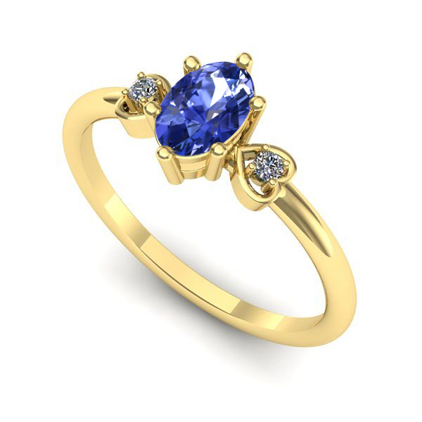 Inel de logodna din aur galben cu tanzanit