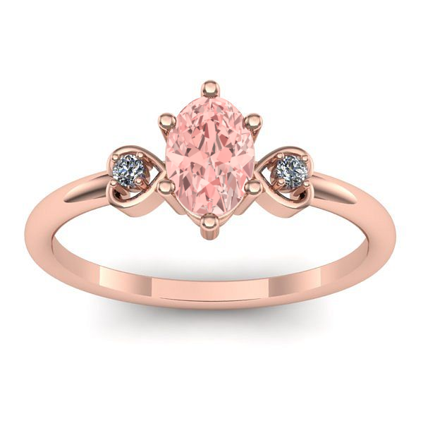 Inel logodna cu diamant de laborator roz oval