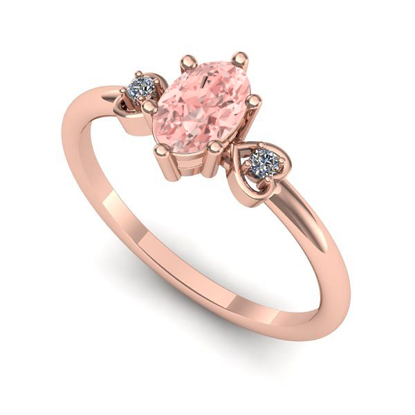 Inel logodna din aur roz cu diamant de laborator roz