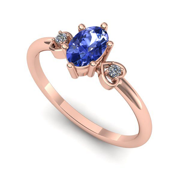 Inel din aur roz cu tanzanit