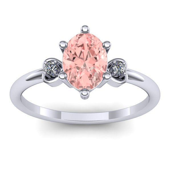 Inel cu diamant de laborator roz oval