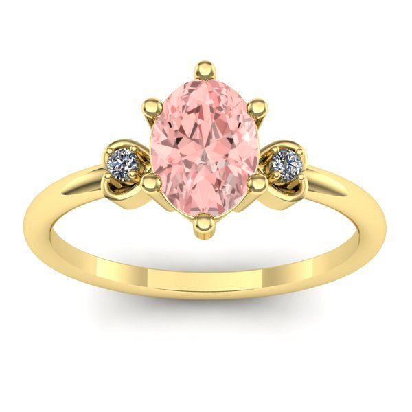 Inel logodna cu diamant de laborator roz oval