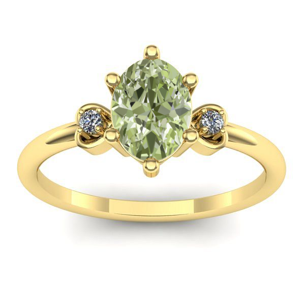 Inel de logodna cu diamant de laborator verde oval