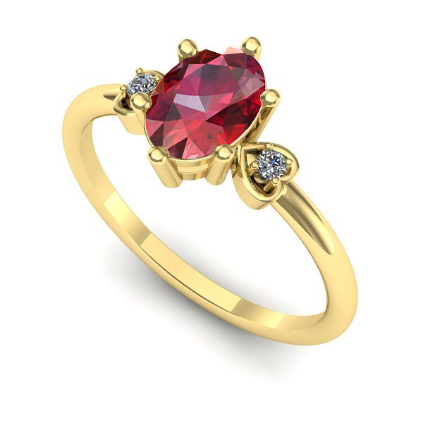 Inel din aur galben cu rubin