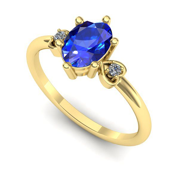 Inel de logodna din aur galben cu safir