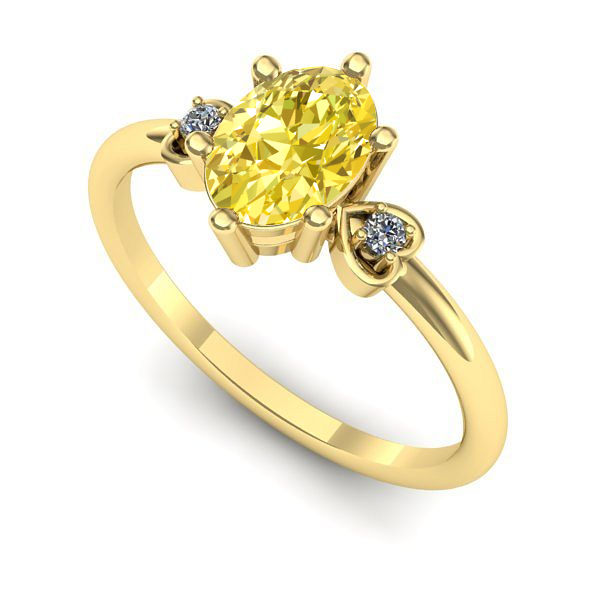 Inel logodna din aur galben cu safir galben