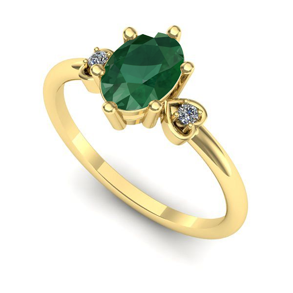 Inel din aur galben cu smarald