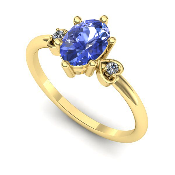 Inel de logodna din aur galben cu tanzanit