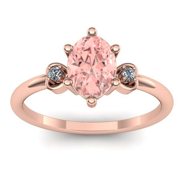 Inel logodna cu diamant de laborator roz oval