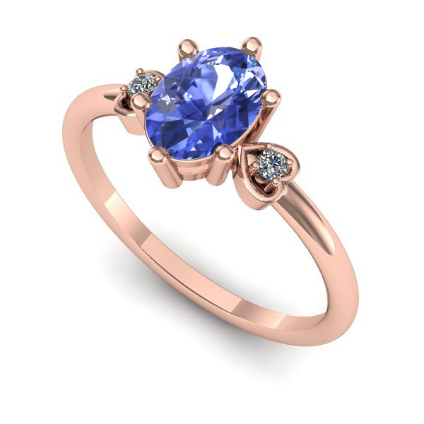Inel din aur roz cu tanzanit