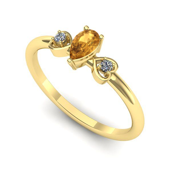 Inel de logodna din aur galben cu citrin