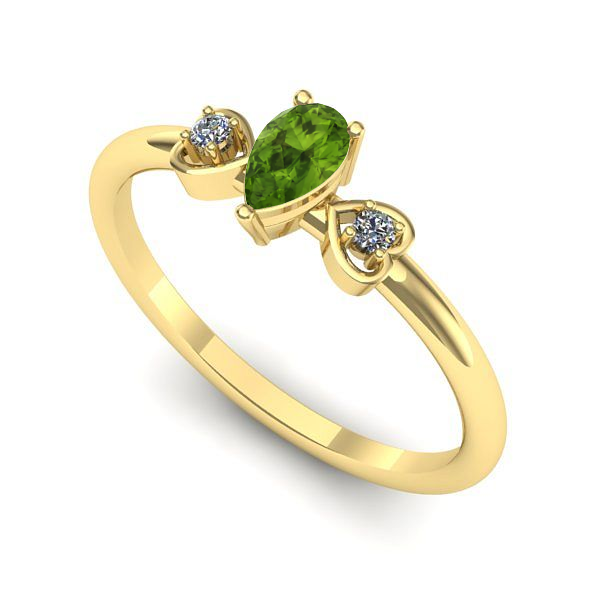 Inel din aur galben cu peridot
