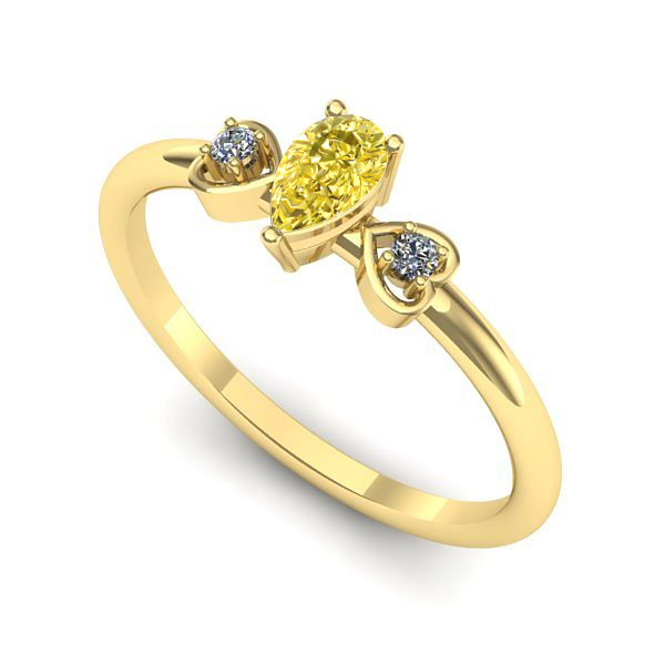 Inel logodna din aur galben cu safir galben