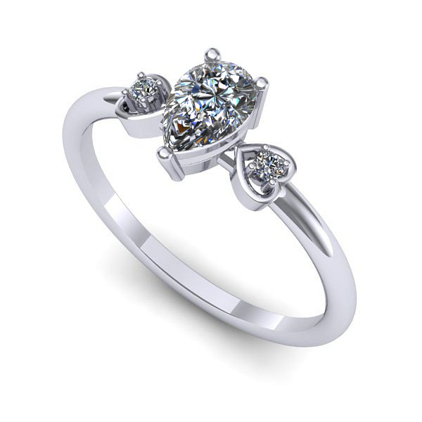 Inel din aur alb cu safir alb