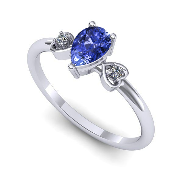 Inel din aur alb cu tanzanit