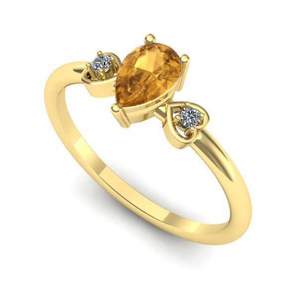 Inel din aur galben cu citrin