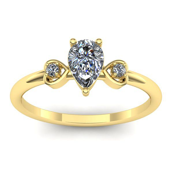 Inel logodna cu diamant pear