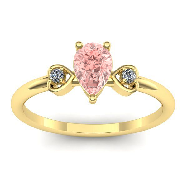 Inel de logodna cu diamant de laborator roz lacrima