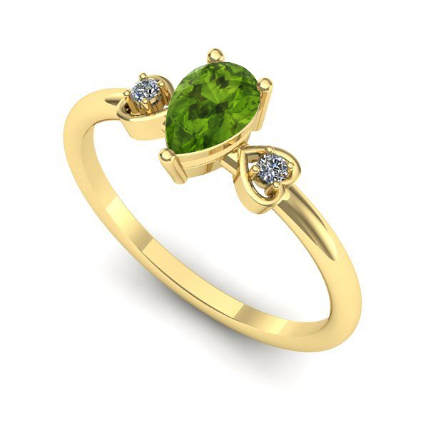 Inel din aur galben cu peridot