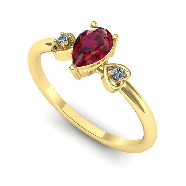 Inel de logodna din aur galben cu rubin