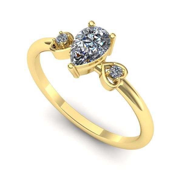 Inel din aur galben cu safir alb