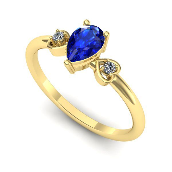 Inel din aur galben cu safir