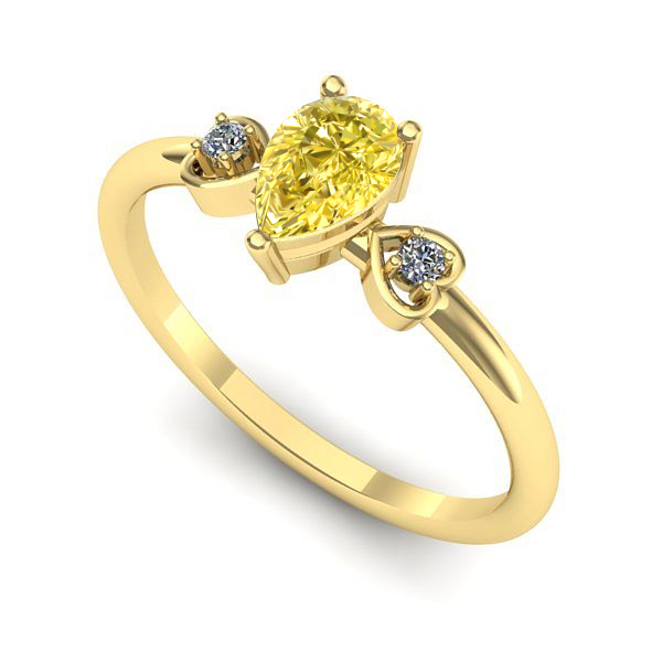 Inel logodna din aur galben cu safir galben