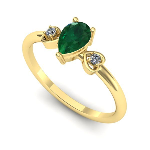 Inel din aur galben cu smarald